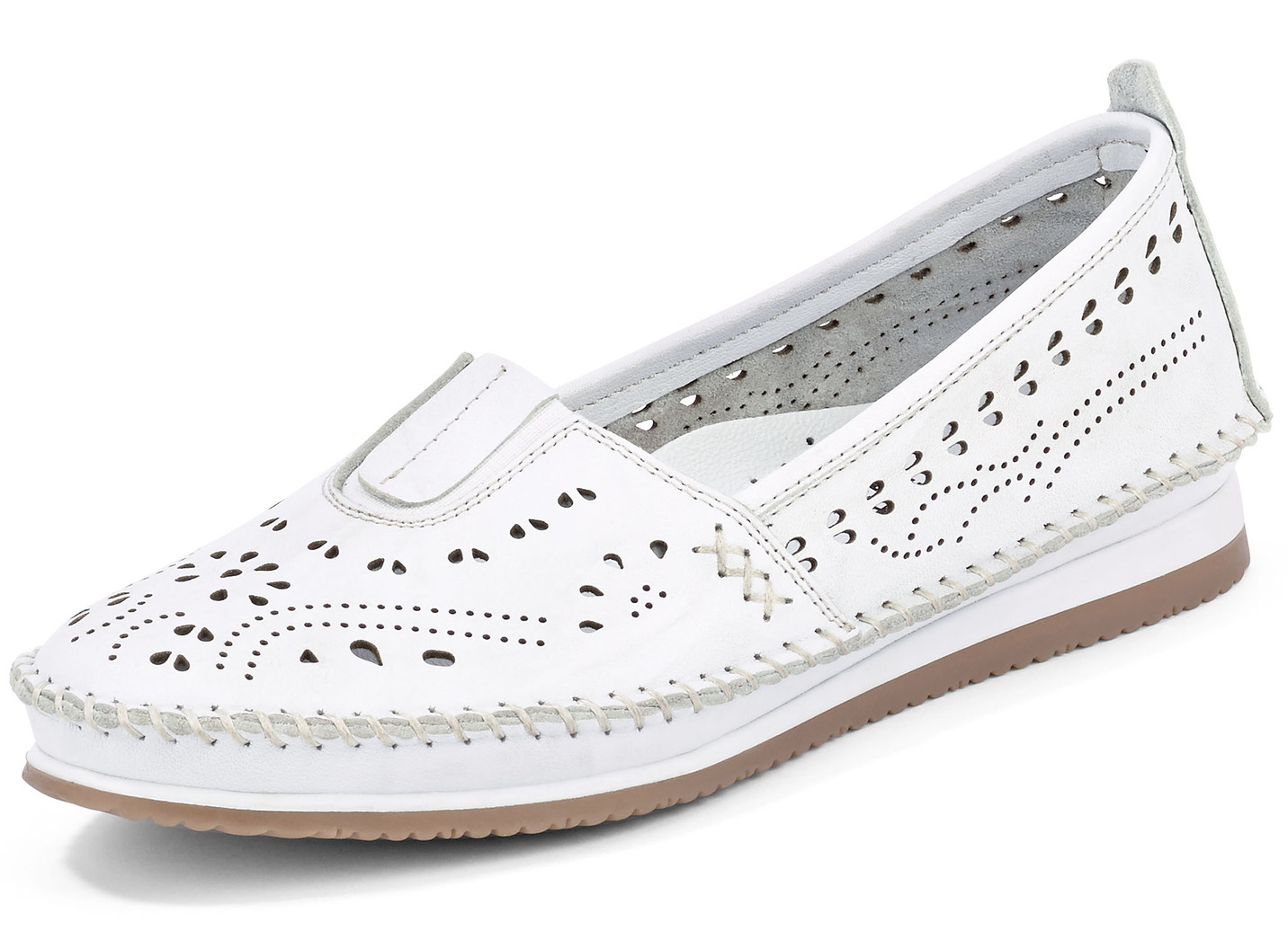 Andrea Conti, sommerliche Damen-Slipper, mit Gummizug, Weiss, Größe 42 von Andrea Conti