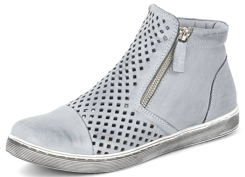 Andrea Conti, sommerliche Damen-Stiefeletten, mit herausnehmbarem Fußbett, Hellgrau, Größe 40 von Andrea Conti