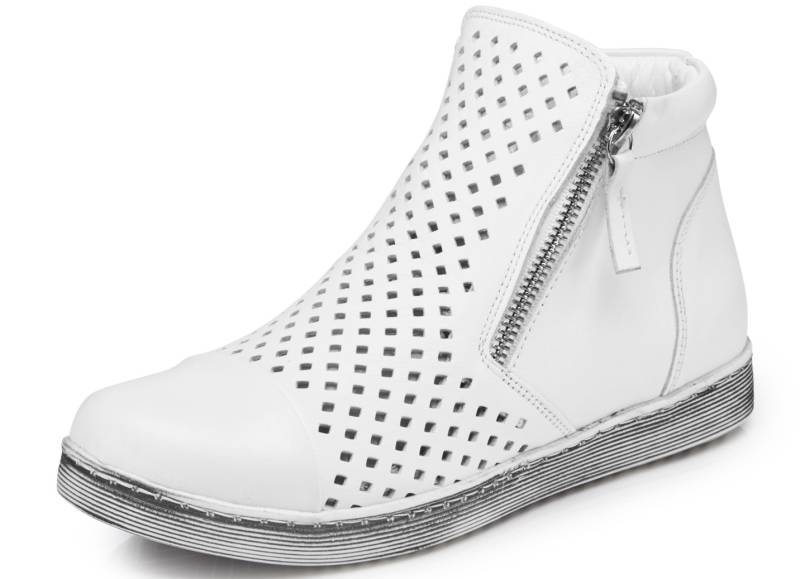 Andrea Conti, sommerliche Damen-Stiefeletten, mit herausnehmbarem Fußbett, Weiss, Größe 36 von Andrea Conti