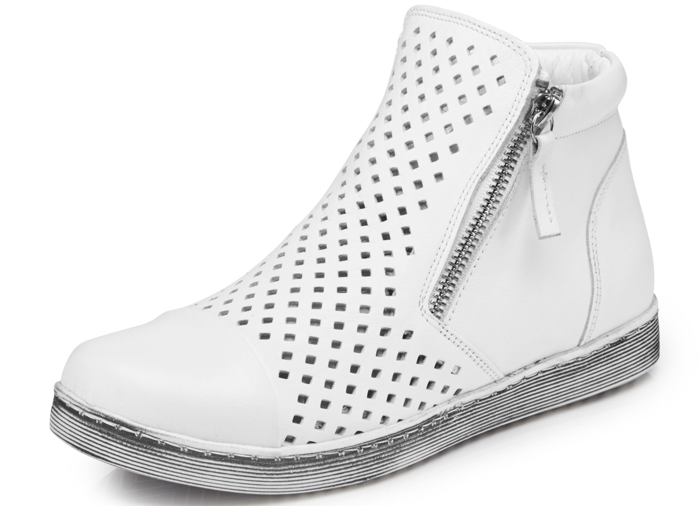 Andrea Conti, sommerliche Damen-Stiefeletten, mit herausnehmbarem Fußbett, Weiss, Größe 40 von Andrea Conti