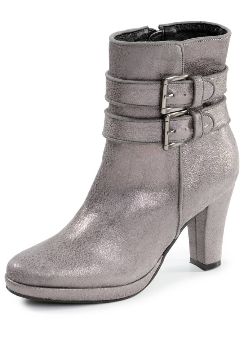 Andrea Conti, trendige Damen-Stiefeletten, mit Reißverschluss, Antiksilber, Größe 38 von Andrea Conti