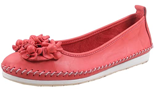 Andrea Conti Damen Ballerina Slipper Leder Florale Applikation Soft 0027987, Größe:40 EU, Farbe:Pink von Andrea Conti