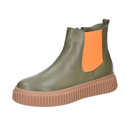 Andrea Conti 0068018/1355 Schlupfstiefel Glattleder Damen in grün-kombi - Gr. 37 von Andrea Conti