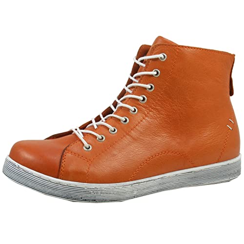 Andrea Conti Damen Schnürboots High Top Leder 0341500, Größe:39 EU, Farbe:Orange von Andrea Conti