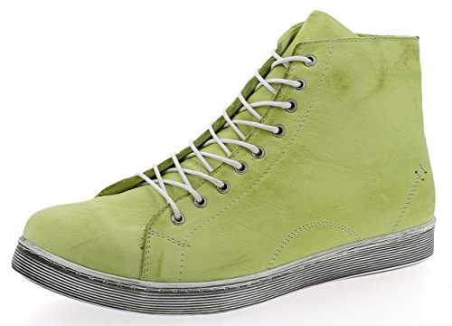 Andrea Conti 0341500 Damen Schnürboots mit Reißverschluss High Top Leder, Größe:37 EU, Farbe:Grün von Andrea Conti