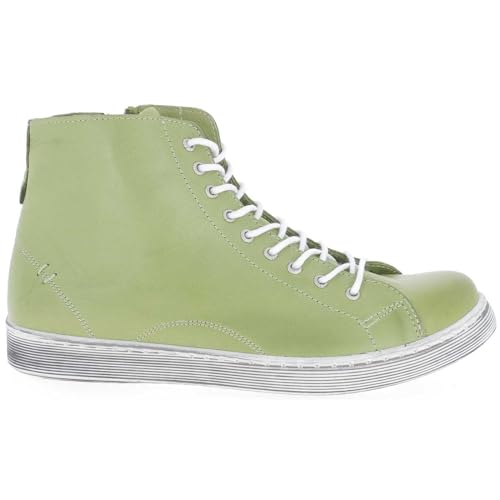Andrea Conti 0341500 Damen Schnürboots mit Reißverschluss High Top Leder, Größe:38 EU, Farbe:Grün von Andrea Conti