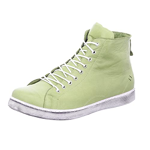 Andrea Conti 0341500 Damen Schnürboots mit Reißverschluss High Top Leder, Größe:41 EU, Farbe:Grün von Andrea Conti