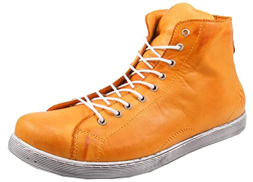 Andrea Conti Damen Schnürboot High Top Sneaker mit Zipper dynamisch 0341500, Größe:42 EU, Farbe:Orange von Andrea Conti