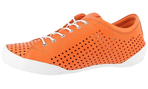 Andrea Conti 0345767 Damen Schnürschuhe Leder Halbschuhe, Größe:38 EU, Farbe:Orange von Andrea Conti