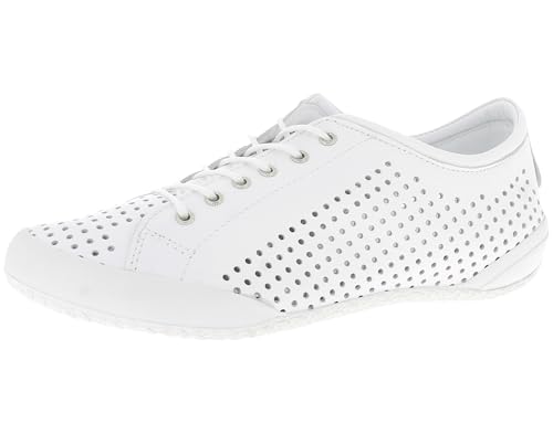 Andrea Conti Damen Schnürschuh Leder Halbschuh bequem geschwungene Sohle 0345767, Größe:37 EU, Farbe:Weiß von Andrea Conti