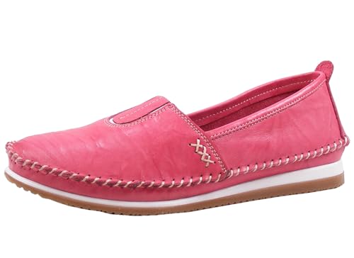 Andrea Conti 1887801 Damen Slipper Mokassins Leder, Größe:39 EU, Farbe:Pink von Andrea Conti