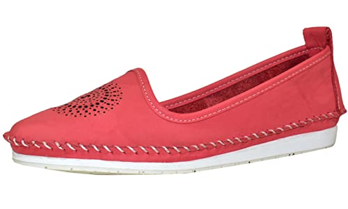 Andrea Conti 0023410 Damen Ballerina Mokassins Leder Slipper, Größe:42 EU, Farbe:Pink von Andrea Conti