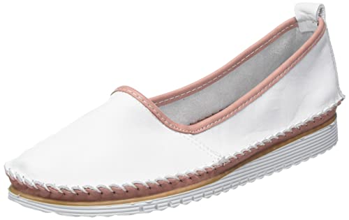 Andrea Conti Damen Slipper Ballerina Leder 0023661, Größe:38 EU, Farbe:Weiß von Andrea Conti