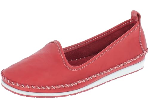 Andrea Conti 0027449 Damen Slipper Ballerinas Mokassins, Größe:39 EU, Farbe:Rot von Andrea Conti