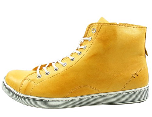 Andrea Conti Schnür-Boots 0341500 High-Top Sneaker Schnürstiefelette, Größe:39 EU, Farbe:Gelb von Andrea Conti