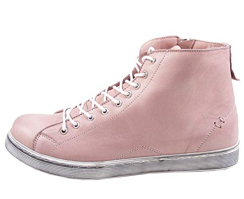 Andrea Conti Damen 0341500 Schnürboots Sneaker High mit Reißverschluss, Größe:38 EU, Farbe:Rosa von Andrea Conti