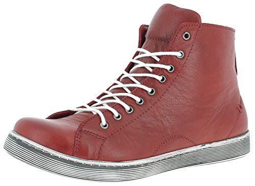 Andrea Conti Damen 0341500 Schnürboots Sneaker High mit Reißverschluss, Größe:39 EU, Farbe:Rot von Andrea Conti