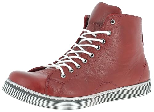 Andrea Conti Damen 0341500 Schnürboots Sneaker High mit Reißverschluss, Größe:40 EU, Farbe:Rot von Andrea Conti