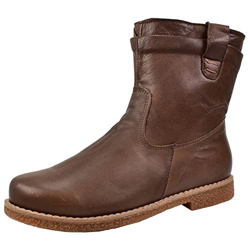 Andrea Conti Damen Stiefelette Boot besonderer Schaft Lasche flach 0342926, Größe:38 EU, Farbe:Braun von Andrea Conti