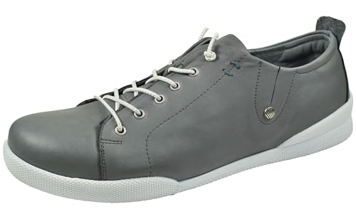 Andrea Conti Damen Slipper mit Zierschnürung sportiv seitlich Stretch 0345724, Größe:38 EU, Farbe:Grau von Andrea Conti