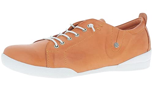 Andrea Conti Damen Schnürschuhe 0345724 Leder Halbschuhe Schnürer, Größe:38 EU, Farbe:Orange von Andrea Conti