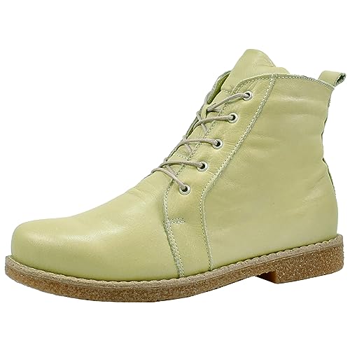 Andrea Conti Damen Stiefelette Leder Schnürboot Krepp Laufsohle 0348718, Größe:41 EU, Farbe:Grün von Andrea Conti