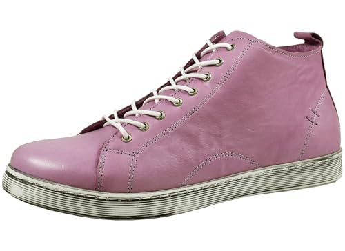 Andrea Conti Damen Stiefelette Leder High Top Sneaker Reißverschluss 0348734, Größe:37 EU, Farbe:Lila von Andrea Conti