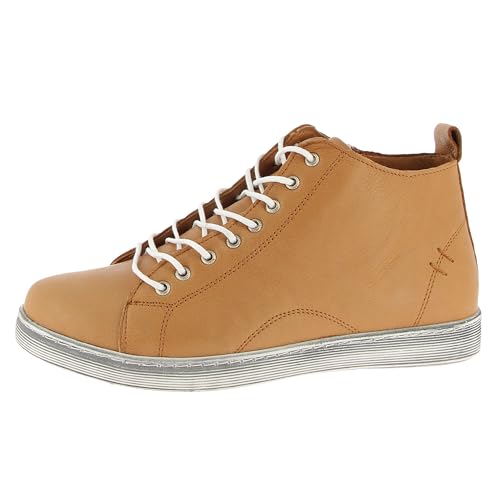 Andrea Conti Damen Stiefelette Leder High Top Sneaker Reißverschluss 0348734, Größe:38 EU, Farbe:Braun von Andrea Conti