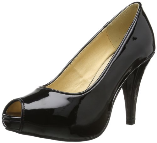 Andrea Conti Damen 0593155 Peep-Toe, Schwarz (schwarz 002) von Andrea Conti