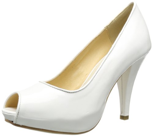 Andrea Conti Damen 0593155 Peep-Toe, Weiß (weiß 001) von Andrea Conti