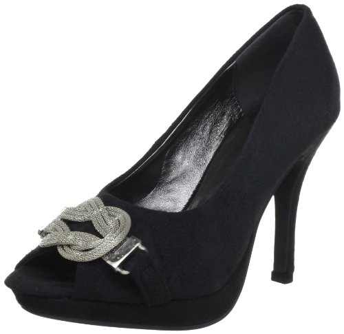 Andrea Conti Damen 0595344 Peep-Toe, Schwarz (schwarz 002) von Andrea Conti