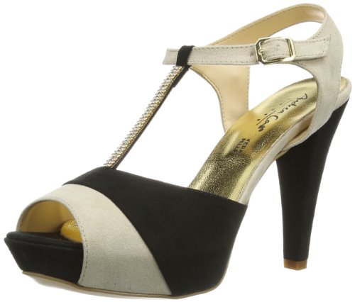 Andrea Conti Damen 0937401 T-Spange, Mehrfarbig (beige/schwarz 241) von Andrea Conti