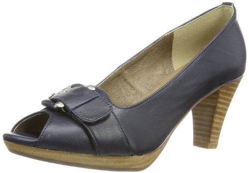 Andrea Conti Damen 1007447 Peep-Toe, Blau (dunkelblau 017) von Andrea Conti