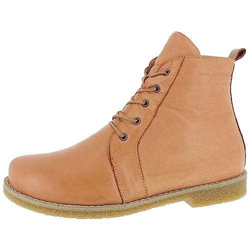 Andrea Conti Damen Stiefelette Leder Schnürboot Krepp Laufsohle 0348718, Größe:38 EU, Farbe:Orange von Andrea Conti