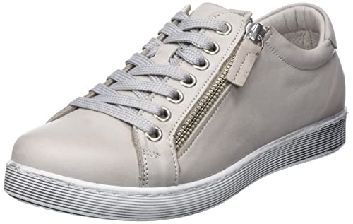 Andrea Conti Damen Boot Sneaker, Silbergrau/Dark Stone, 35 EU von Andrea Conti