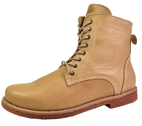 Andrea Conti Damen Boot Stiefelette Reißverschluss Schnürboot 0340037, Größe:37 EU, Farbe:Beige von Andrea Conti