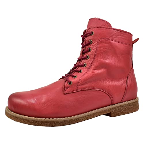 Andrea Conti Damen Boot Stiefelette Reißverschluss Schnürboot 0340037, Größe:41 EU, Farbe:Rot von Andrea Conti