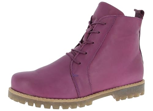 Andrea Conti Damen Leder Schnürboot Profilsohle Stiefelette 0342828, Größe:37 EU, Farbe:Lila von Andrea Conti