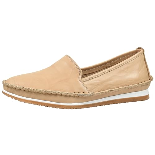 Andrea Conti Damen Leder Slipper Kombitalent trageangenehm leicht 1889601, Größe:41 EU, Farbe:Beige von Andrea Conti