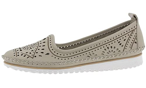 Andrea Conti Damen Leder Slipper sommerlich Florale Cutouts 0021712, Größe:37 EU, Farbe:Grau von Andrea Conti