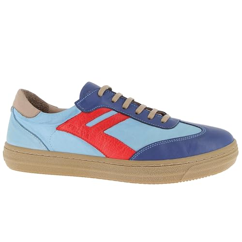 Andrea Conti Damen Low Top Freya Sneaker, astralbl./Azur/dk.rot/Peanut, 37 EU von Andrea Conti