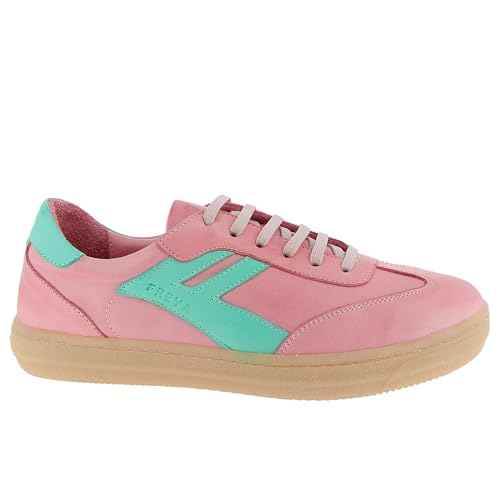 Andrea Conti Damen Low Top Freya Sneaker, rosa/smaragd, 36 EU von Andrea Conti