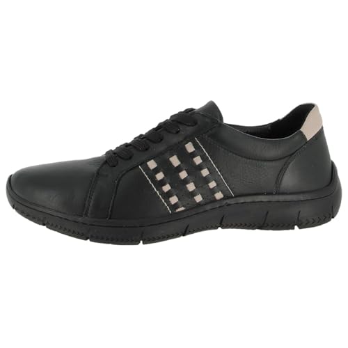 Andrea Conti Damen Low Top Sneaker, schwarz/Silbergrau, 36 EU von Andrea Conti