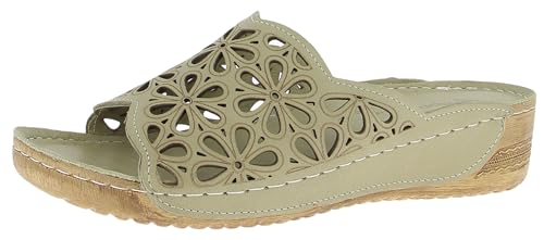 Andrea Conti Damen Pantolette Flacher Slipper, Avocado, 40 EU Andrea Conti Damen Pantolette Flacher Slipper, Avocado, 40 EU von Andrea Conti