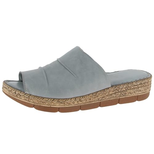 Andrea Conti Damen Pantolette Flacher Slipper, hellgrau, 38 EU von Andrea Conti