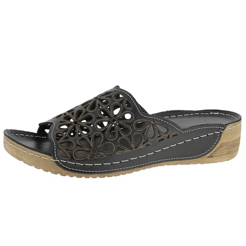 Andrea Conti Damen Pantolette Flacher Slipper, schwarz, 37 EU Andrea Conti Damen Pantolette Flacher Slipper, schwarz, 37 EU von Andrea Conti