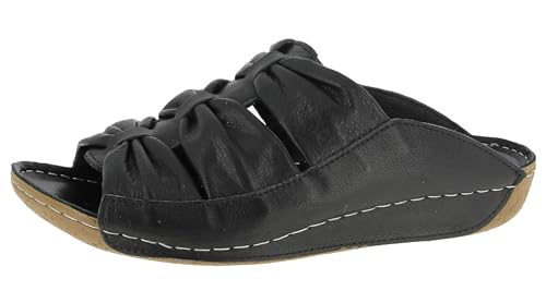 Andrea Conti Damen Pantolette Flacher Slipper, schwarz, 41 EU Andrea Conti Damen Pantolette Flacher Slipper, schwarz, 41 EU von Andrea Conti