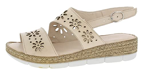 Andrea Conti Damen Sandalette Sandale mit Absatz, Rose/weiß, 37 EU von Andrea Conti