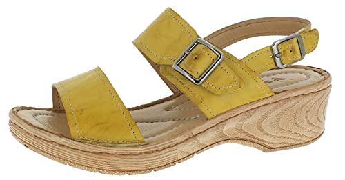 Andrea Conti Damen Sandalette Sandale mit Absatz, Zitrone, 38 EU von Andrea Conti