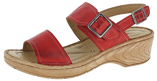 Andrea Conti Damen Sandalette Sandale mit Absatz, rot, 40 EU von Andrea Conti